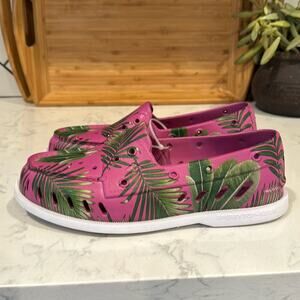 Sperry unisex Authentic Original Float Boat Shoe pink green tropical  size 8